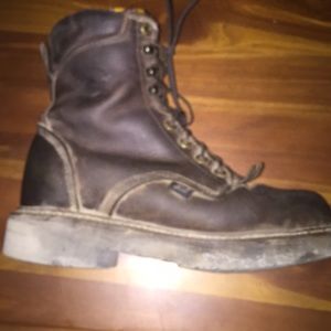 justin lace up steel toe work boots